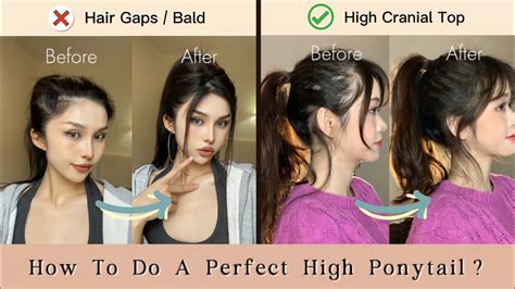 asian pony tail|How To Do A High Ponytail【No Hair Gaps/Bald  .